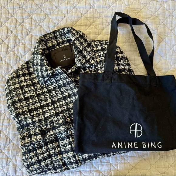 Anine Bing Adriana Tweed Crop Jacket, Size Medium, New - Picture 1 of 16